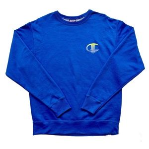 Champion Men’s long sleeve crew neck sweatshirt. Blue. Size: M